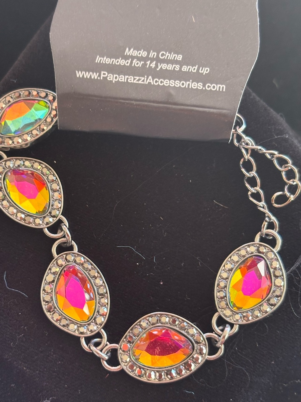Paparazzi Multicolor oil spill Teardrop Statement Necklace